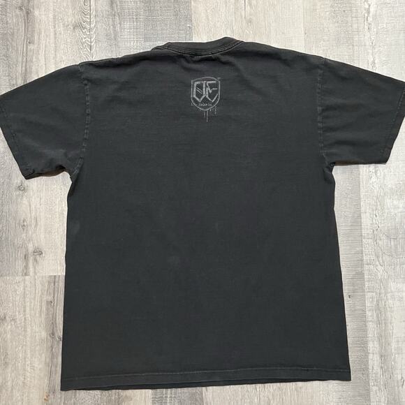 Old English Brand Black Plead The Fifth Hip Hop Gangster Y2K Skater Grunge Shirt - Picture 2 of 4